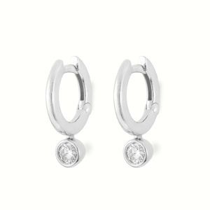 Pendientes oro blanco y diamantes chatones