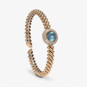 Brazalete de oro rosa Topacio tallado
