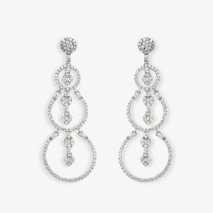 Pendientes de oro blanco círculos