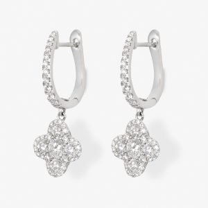 Pendientes flor de oro y diamantes.Ref:155-1PE0271155