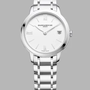 Reloj de lujo de la marca BAUME & MERCIER modelo CLASSIMA 10335, cuarzo, fabricado en Suiza.