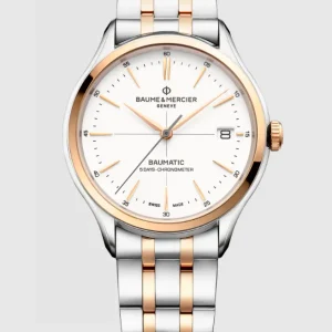 Reloj de lujo de la marca BAUME & MERCIER modelo CLIFTON 10458, automático (cuerda automática), fabricado en Suiza.