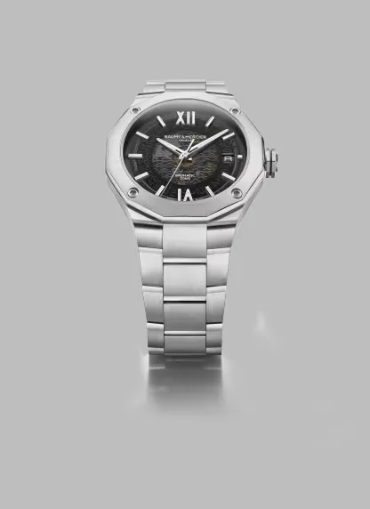 Detalle 2 del Reloj de lujo Baume & Mercier Riviera 10702 Detalle del Reloj de lujo de la marca BAUME & MERCIER modelo RIVIERA 10702, automático (cuerda automática), fabricado en Suiza.