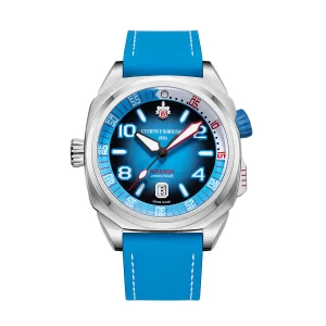 Reloj de lujo de la marca CUERVO Y SOBRINOS modelo BUCEADOR 2860.1LB, automático, fabricado en Suiza.