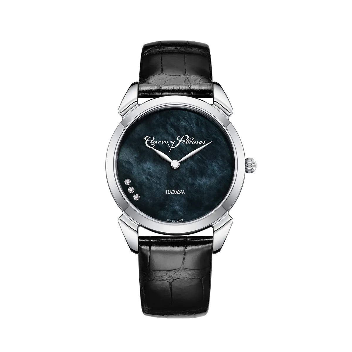 Reloj de lujo Cuervo Y Sobrinos Historiador Primera Dama Negro 3113.1N Reloj de lujo de la marca CUERVO Y SOBRINOS modelo HISTORIADOR PRIMERA DAMA 3113.1N, cuarzo, fabricado en Suiza.