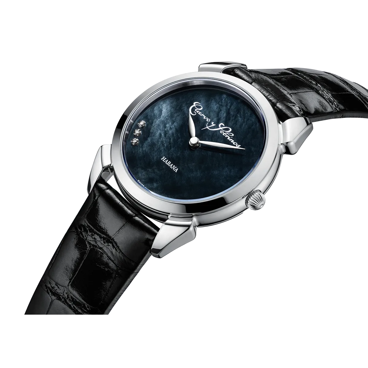 Reloj de lujo Cuervo Y Sobrinos Historiador Primera Dama Negro 3113.1N Detalle del Reloj de lujo de la marca CUERVO Y SOBRINOS modelo HISTORIADOR PRIMERA DAMA 3113.1N, cuarzo, fabricado en Suiza.
