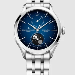 Reloj de lujo de la marca BAUME & MERCIER modelo CLIFTON M0A10725, automático, fabricado en Suiza.