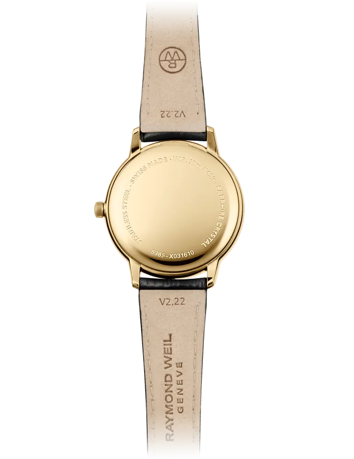 Reloj de lujo Raymond Weill Toccata Negro Cuero 5385-PC-00208 Detalle del Reloj de lujo de la marca RAYMOND WEILL modelo TOCCATA 5385-PC-00208, cuarzo, fabricado en Suiza.