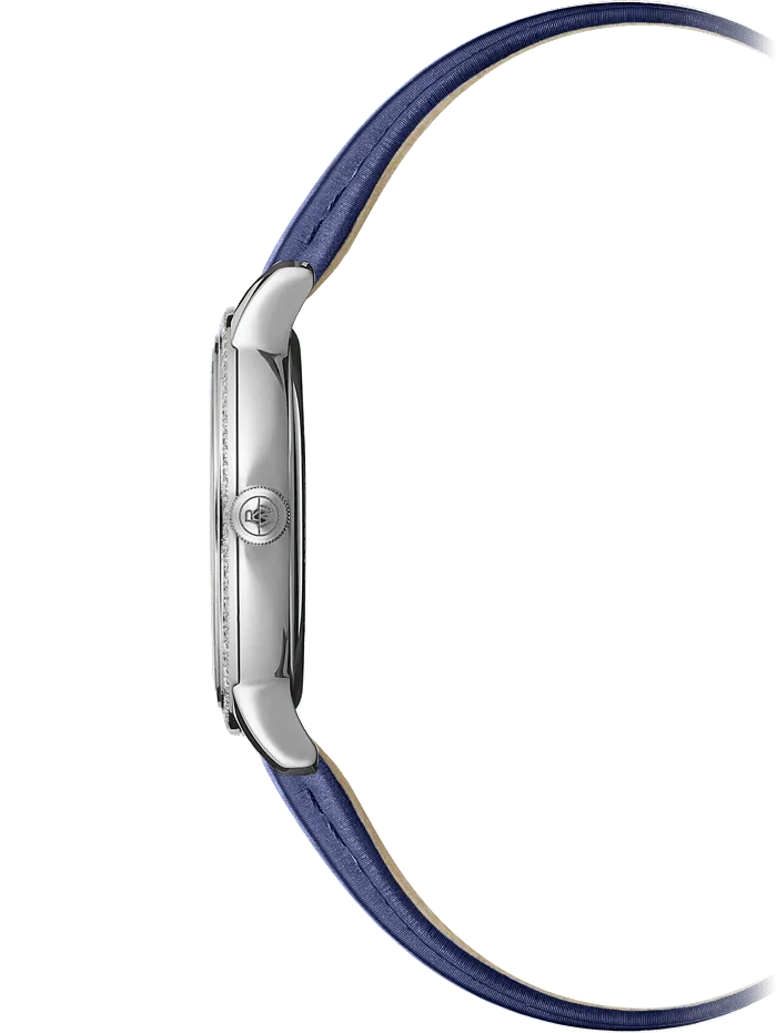 Reloj de lujo Raymond Weill Toccata Plata 76 Diamantes Azul Detalle del Reloj de lujo de la marca RAYMOND WEILL modelo TOCCATA 5985-SCS-00653, cuarzo, fabricado en Suiza.