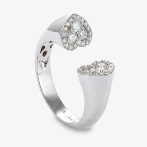 Anillo oro blanco diamantes corazón