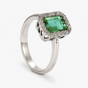 Anillo de oro blanco y Esmeralda.Ref:1511-SORTESME 0,16GVS