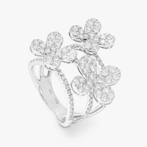Anillo de oro y diamantes Flores