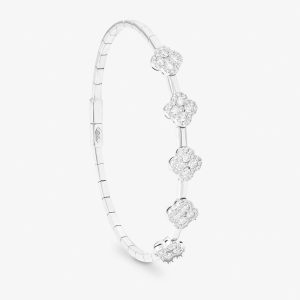 Pulsera Oro Blanco y Brillantes forma Flor