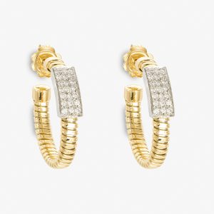 Pendientes de oro y diamantes Tubogas