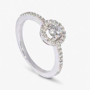 Anillo de Compromiso Orla de Oro Blanco y Diamantes Ref. 70-A-196/2GIA