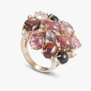 Anillo de oro y turmalinas Color