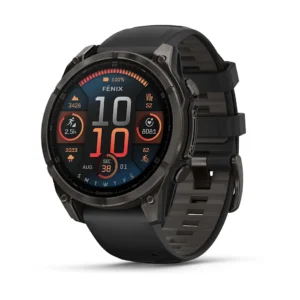 Fénix 8, Sapphire, Titanio con revestimiento de DLC con correa de silicona negra/gris - 47 mm