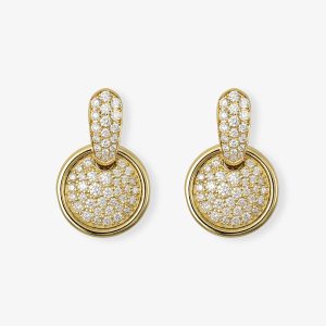 Pendientes de oro amarillo y brillantes
