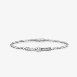 Pulsera Rígida de Brillantes y Oro Blanco cierre imantado