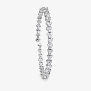 Pulsera Rígida de Oro Blanco con Brillantes
