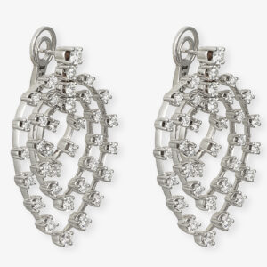 Pendientes Oro Blanco con Brillantes forma de Hoja