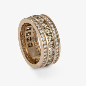 Anillo Oro Rosa con Brillantes Brown