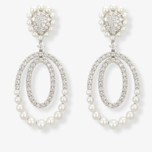 Pendientes Perla Cultivada y Diamantes
