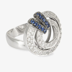 Anillo  Modelo Orbis de Brillantes y Zafiros