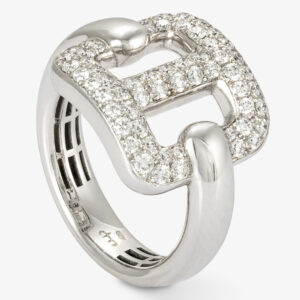 Anillo Oro Blanco Brillantes Hebilla
