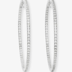 Pendientes Aro Oro Blanco Brillantes
