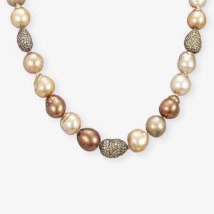 Collas de Perlas Golden- Chocolate con Brillantes Brown