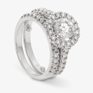 Anillo Doble Orla de Brillantes y Media alianza.Ref:94-1R11206H