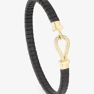 Pulsera de Caballero Cerámica Oro Amarillo y Brillantes