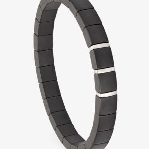 Pulsera para Caballero Cerámica y Oro Blanco Flexible-