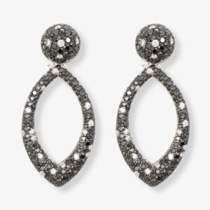 Pendientes Oro Blanco Brillantes Blancos y Negros combinados