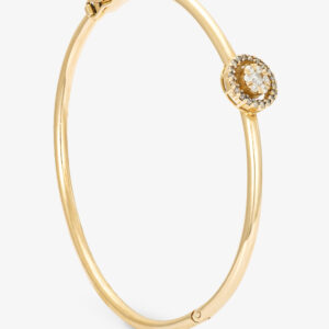 Pulsera Oro Rosa y Rosetón Brillantes Blancos y Brown