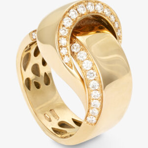Anillo Oro Rosa Nudo con Brillantes