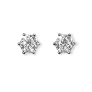 Pendientes Dormilones Oro Blanco 18kts